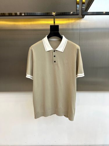 定番 カジュアル 配色 ポロシャツ エルメネジルド・ゼニア Tシャツ 偽物 ベージュ