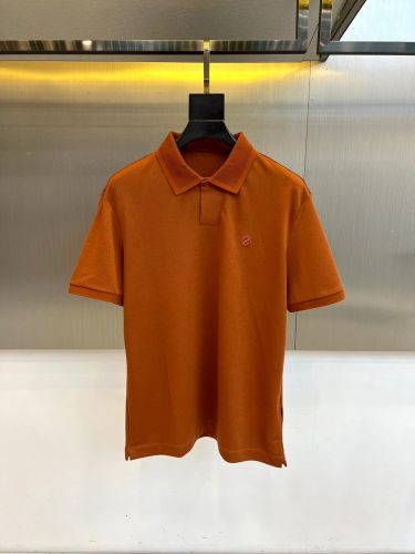 洗練された 上品 半袖 ポロシャツ エルメネジルド・ゼニア Tシャツ 偽物 オレンジ