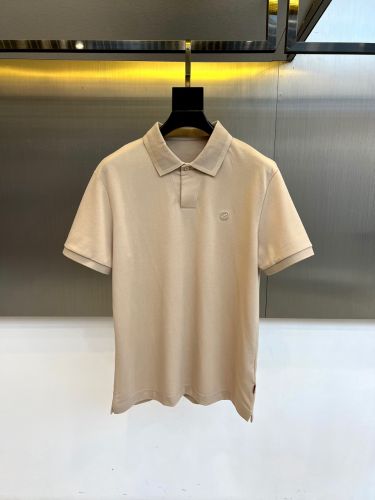 洗練された 上品 半袖 ポロシャツ エルメネジルド・ゼニア Tシャツ 偽物 ベージュ