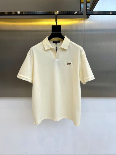 カジュアル 上品 ロゴ刺繍 スキッパーポロシャツ エルメネジルド・ゼニア Tシャツ 偽物 ベージュ