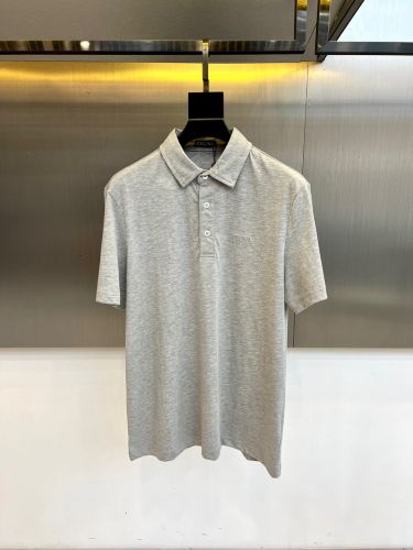 シンプル コットン 半袖ポロシャツ エルメネジルド・ゼニア Tシャツ 偽物 グレー
