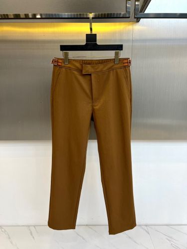 上品 カジュアル テーパードパンツ エルメネジルド・ゼニア スラックス 偽物 ブラウン