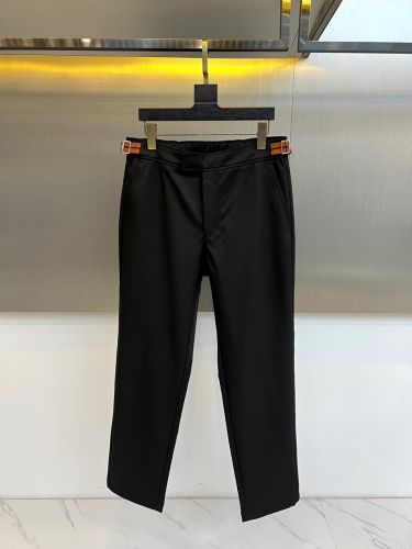 エルメネジルド・ゼニア スラックス 偽物 上品 カジュアル テーパードパンツ ブラック