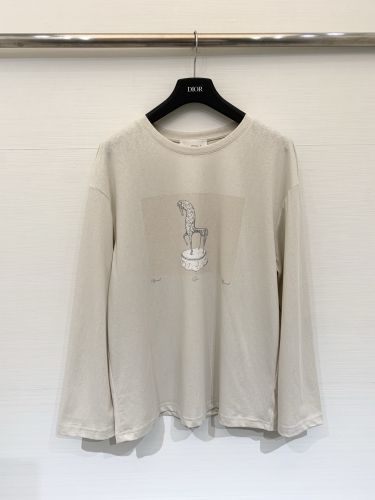 おしゃれ プリント クルーネック 長袖Tシャツ イザベルマラン Tシャツ コピー 
