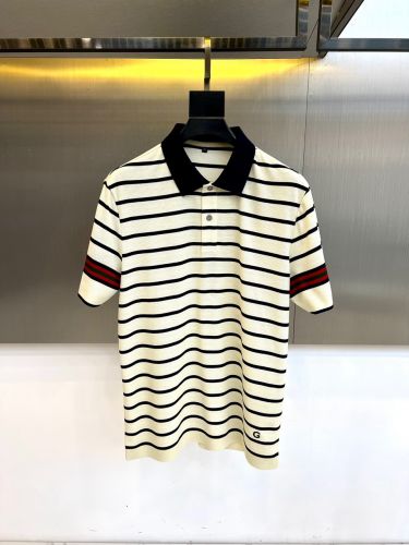 爽やか ボーダー柄 ポロシャツ グッチ Tシャツ 偽物 半袖 ホワイト