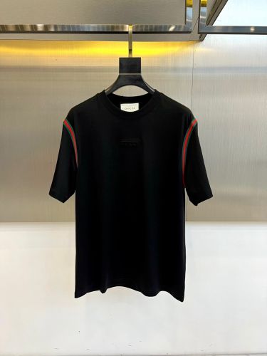 グッチ Tシャツ 偽物 おしゃれ 合わせやすい クルーネック 半袖Tシャツ ブラック
