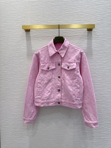 GGジャカード デニムジャケット グッチ ジャケット 偽物 ブルゾン ピンク
