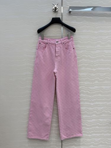 GGジャカード デニムパンツ グッチ ジーンズ 偽物 レディース ピンク