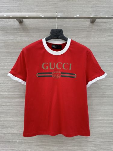 人気 カジュアル ロゴ入り コットン 半袖Tシャツ グッチ Tシャツ コピー レッド