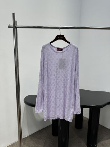 グッチ Tシャツ コピー ラインストーン GG柄 総柄 シアートップ 