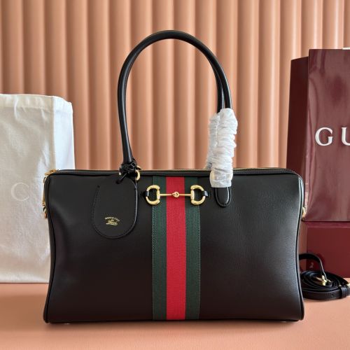 グッチ スーパーコピー ボルセット ラージ ボストンバッグ 866734 ブラックレザー