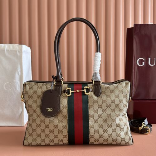 26SS グッチ ボルセット ラージ ボストンバッグ スーパーコピー GGキャンバス 866734