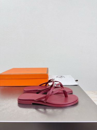 ケリー HERMES ミスMiss フラットサンダル エルメス コピー ボルドー
