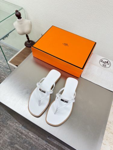 ケリー HERMES ミスMiss フラットサンダル エルメス コピー ホワイト