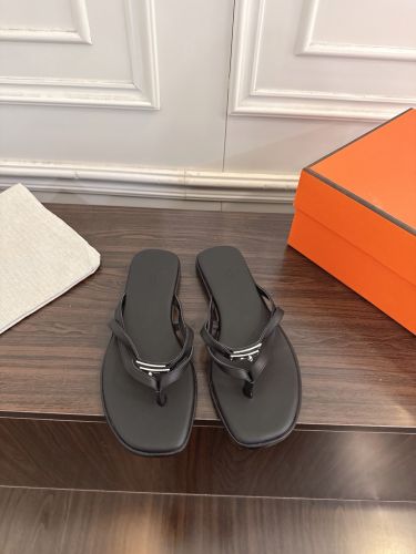 HERMES ミスMiss フラットサンダル エルメス コピー ケリー ブラック