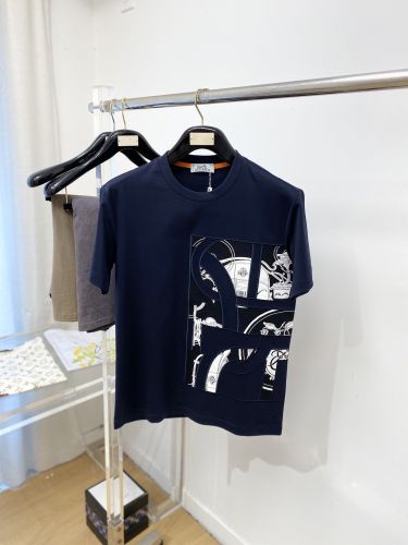 カジュアル お洒落 エルメス Tシャツ コピー 半袖Tシャツ ネイビー