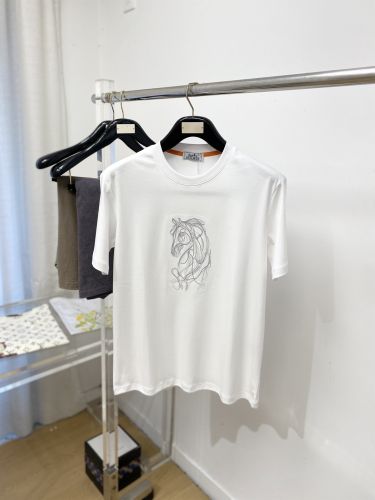 カジュアル 洗練された クルーネック エルメス Tシャツ 偽物 ホワイト