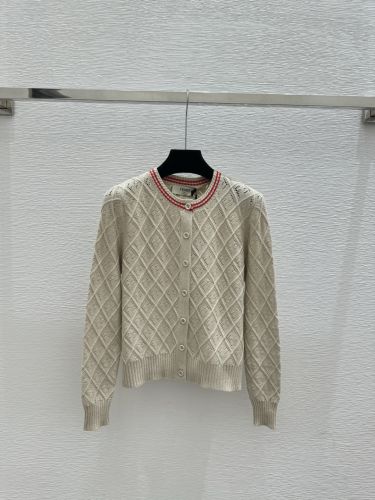 人気 クラシック クルーネック カーディガン フェンディ ニット コピー コットン