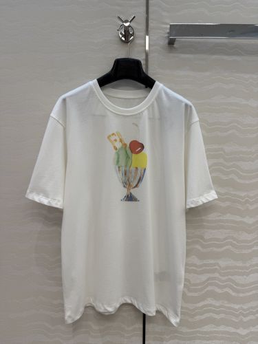 カジュアル プリント クルーネック半袖Tシャツ フェンディ Tシャツ 偽物 ホワイト