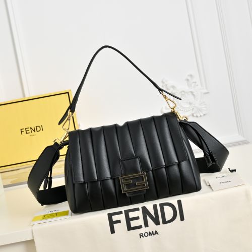 洗練された 人気 フェンディ バッグ 偽物 モダン バゲット ショルダーバッグ ブラック