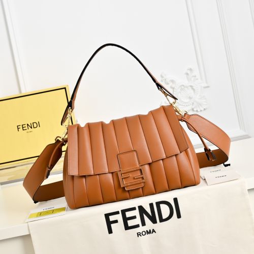 フェンディ バッグ 偽物 人気 洗練された バゲット ショルダーバッグ ブラウン