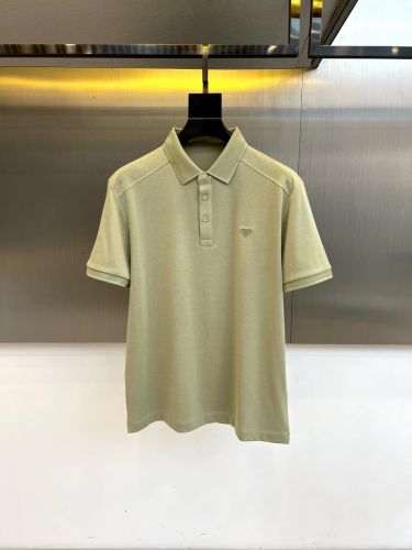 洗練された シンプル 半袖 ポロシャツ プラダ Tシャツ 偽物 グリーン