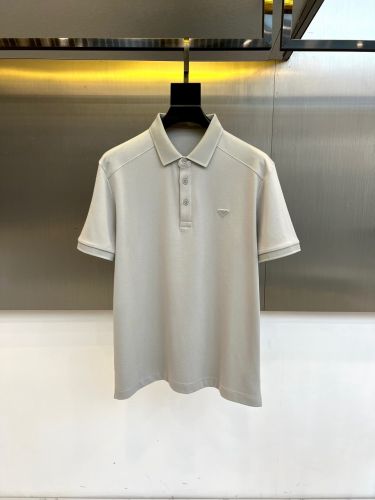 プラダ Tシャツ 偽物 洗練された シンプル 半袖 ポロシャツ グレー