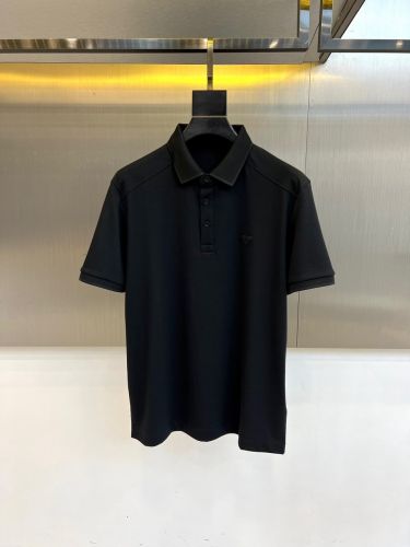 プラダ Tシャツ 偽物 洗練された シンプル 半袖 ポロシャツ ブラック