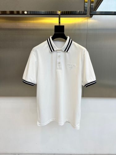定番 カジュアル 半袖 ポロシャツ プラダ Tシャツ 偽物 ホワイト
