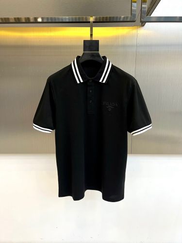 定番 カジュアル 半袖 ポロシャツ プラダ Tシャツ 偽物 ブラック