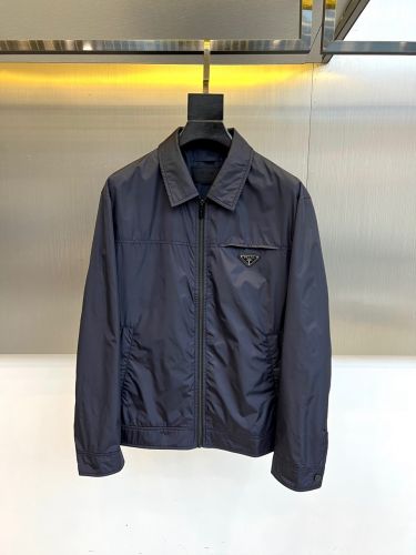 カジュアル 洗練された ジップアップブルゾン プラダ ジャケット 偽物 ネイビー
