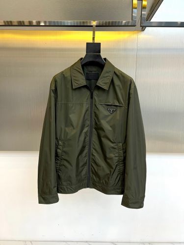 カジュアル 洗練された ジップアップブルゾン プラダ ジャケット 偽物 グリーン