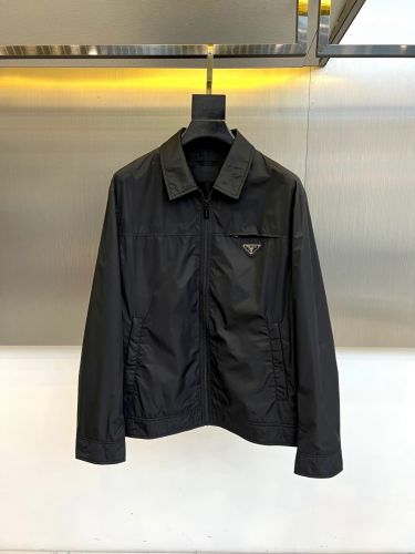カジュアル 洗練された ジップアップブルゾン プラダ ジャケット 偽物 ブラック