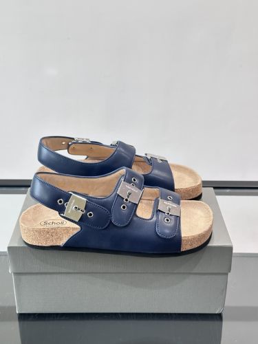 バレンシアガ x Scholl レザー サンダル カジュアル 人気 スーパーコピー ブルー