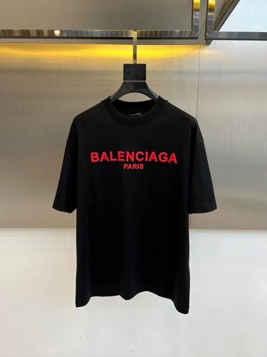 シンプル 定番 ロゴ刺繍 半袖Tシャツ バレンシアガ Tシャツ 偽物 ブラック