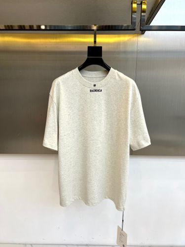 ミニロゴ オーバーサイズ 半袖Tシャツ バレンシアガ Tシャツ 偽物 ライトグレー