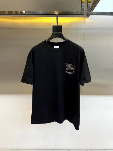 ベーシック ロゴ バーバリー Tシャツ 偽物 クルーネック 半袖Tシャツ ブラック