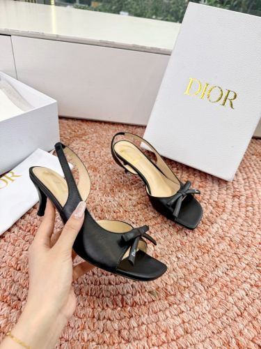 Dior Bow ヒール スリングバックサンダル クリスチャン・ディオール コピー ブラック