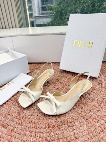 Dior Bow ヒール スリングバックサンダル クリスチャン・ディオール コピー ホワイト