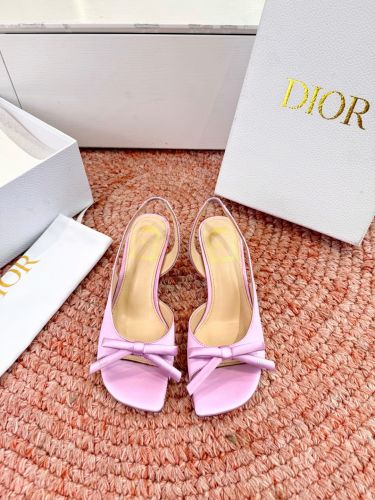 エレガント サテン Dior Bow ヒール スリングバックサンダル クリスチャン・ディオール コピー ピンク