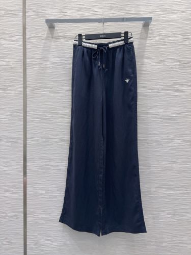 リネン ワイドパンツ クリスチャン・ディオール パンツ 偽物 ネイビー
