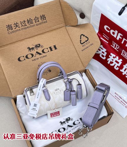 シグネチャー ミニボストンバッグ コーチ バッグ スーパーコピー パープル