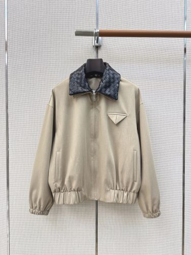 イントレチャート ジップアップ ブルゾン ボッテガ・ヴェネタ ジャケット 偽物 ベージュ