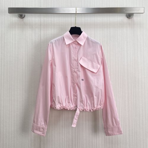 爽やか 洗練された クロップドシャツ ロエベ シャツ 偽物 ピンク