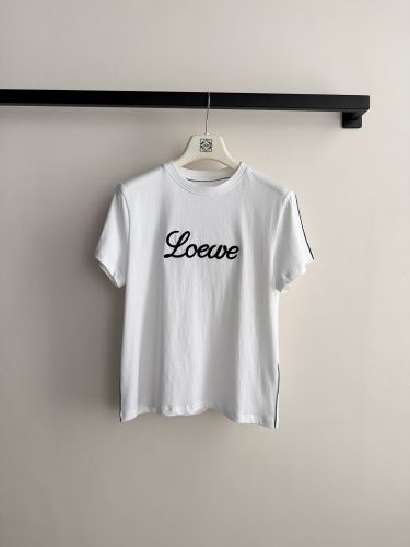 ベーシック 合わせやすい ロゴ入り 半袖Tシャツ ロエベ Tシャツ 偽物 ホワイト