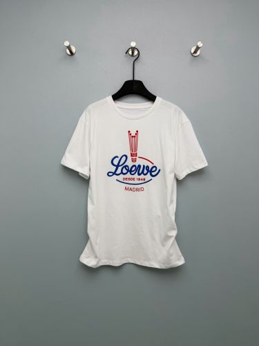 おしゃれ ロゴ コットン 半袖Tシャツ ロエベ Tシャツ 偽物 クルーネック ホワイト
