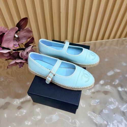 シンプル 上品 エスパソール メリージェーン シャネル シューズ コピー ブルー