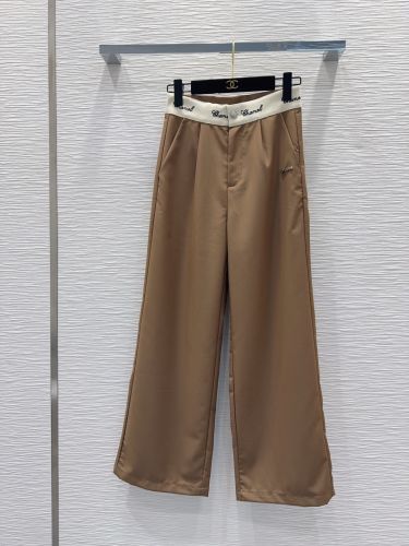ロゴウエスト ワイドレッグパンツ シャネル スラックス コピー キャメル