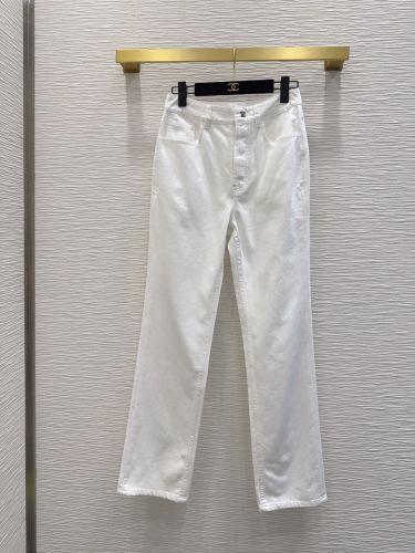 洗練された ターンロック デニムパンツ シャネル ジーンズ コピー ホワイト