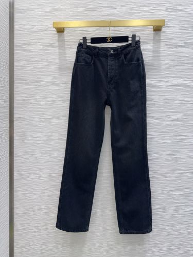 洗練された ターンロック デニムパンツ シャネル ジーンズ コピー ブラック